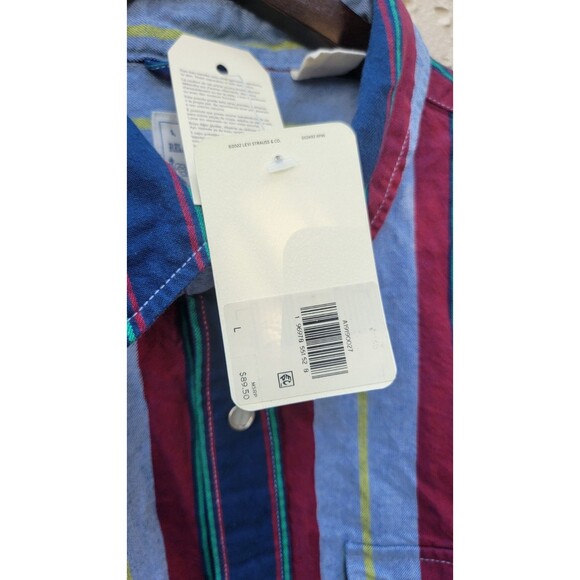 Levi's Mens Western Relaxed Fit Pearl Snap Long Sleeve Striped Shirt Size Large - Picture 4 of 10